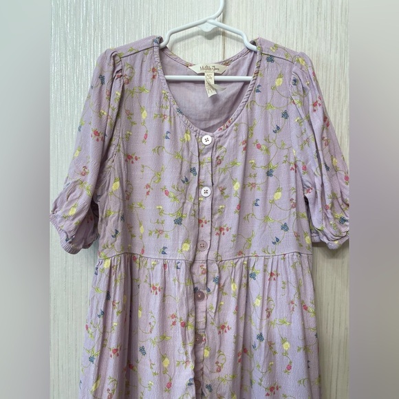 Matilda Jane Girls Lavender Floral Dress Size 12 - Picture 7 of 7